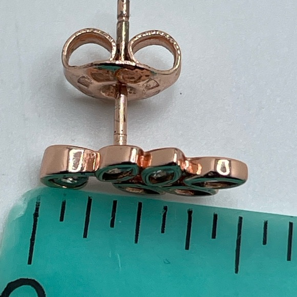 925 Rose Gold Coloured Earrings - Picture 4 of 5
